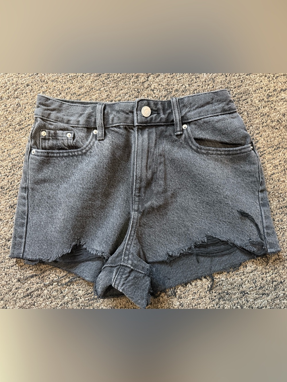 PacSun Black Denim Cutoff Shorts Women’s 25 High Rise Festival Pacific Sunwear